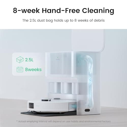 Robot Vacuum with All-in-One Station, Dual Mops with 12 mm Auto-Lift and Carpet Detection, Auto Dust Collection, 6000 Pa Suction, 180 Mins Runtime, Auto Mop Washing & Drying