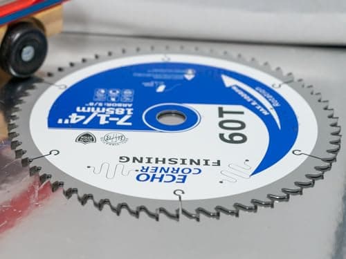 7-1/4 Inch Ultra Finish Circular Saw Blade 60T, Non-Stick Coating, for Wet Lumber, Composite Decking, Plywood, Plastic, Veneer, Laminate