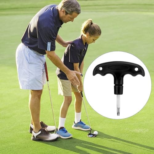 Golf Torque Wrench, Adjustable Golf Tool with Plastic Handle Metal Golf Driver Tool Golf Driver Spike Wrench Portable Golf Club Adjustment Head Tool for Golf Club Driver Equipment (Black)