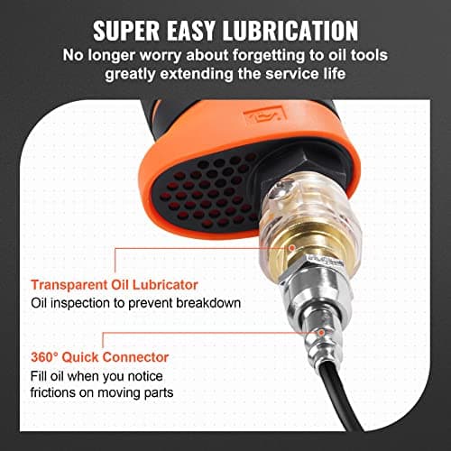 VEVOR 1/2-Inch Air Impact Wrench - High Torque 1400 ft-lbs - Lightweight 4.6 lb - Includes 11-Piece CR-V Steel Impact Socket Set & Carrying Case