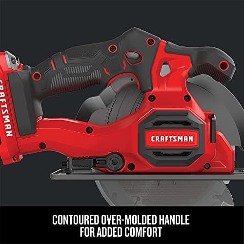 CRAFTSMAN V20 Cordless Circular Saw Kit, 6-1/2 inch, Battery and Charger Included (CMCS500M1)