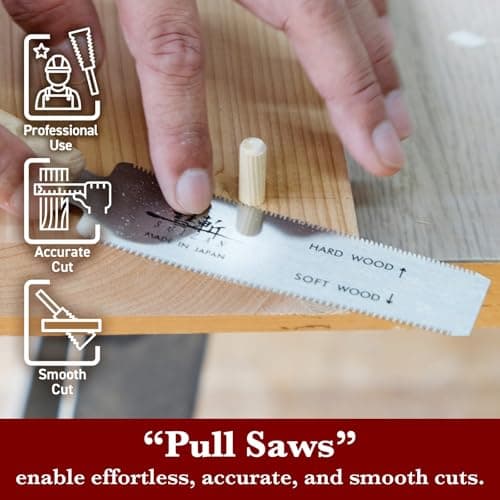 SUIZAN Flush Cut Saw 5" - Professional Japanese Pullsaw Ryoba Double Edge Handsaw Woodworking Tools