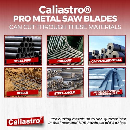6-Inch Thick Metal Cutting Reciprocating Saw Blades (18 TPI) Made of Long Lasting Bi-Metal (HSS Teeth Bonded to HCS Body) - 8 Pack - Caliastro