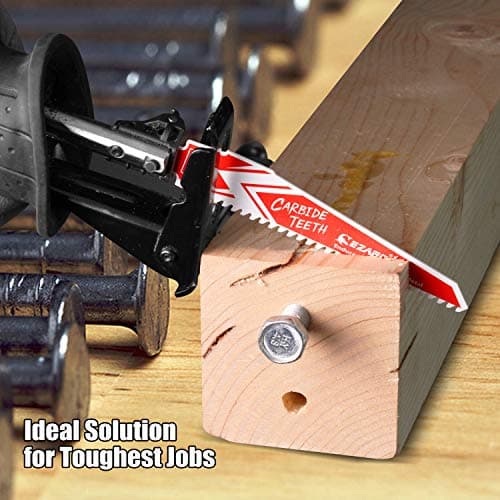 EZARC Carbide Reciprocating Saw Blade R956HM Endurance for Hard Wood and Metal Demolition 9-Inch 6TPI, 3-Pack