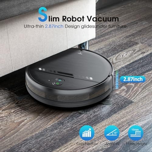 Robot Vacuum and Mop, 2-in-1 Robotic Vacuums Cleaner with Smart Max Strong Suction, WiFi/App/Alexa Voice Control, Obstacle Avoidance, for Pet Hair, Carpets and More