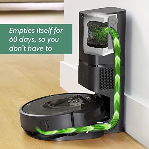 iRobot Roomba i7+ (7550) Robot Vacuum with Automatic Dirt Disposal - Empties Itself for up to 60 Days, Wi-Fi Connected, Smart Mapping, Works with Alexa, Ideal for Pet Hair, Carpets, Hard Floors
