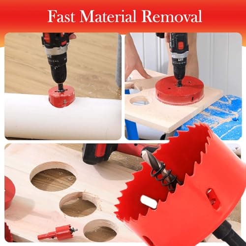 Bi-Metal Hole Saw Kit - 9 Pcs General Purpose Hole Saw Drill Bits, Sizes 3/4" to 3", HSS Hole Cutter with Arbor & Pilot Bit - Ideal for Wood, Plywood, Cornhole, Ceiling, and Drywall