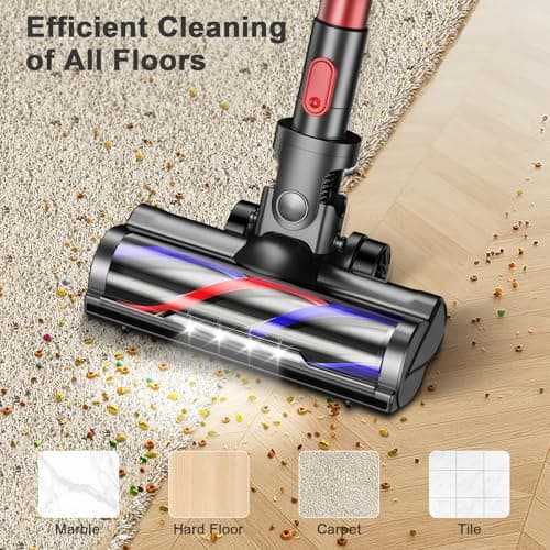 Cordless Vacuum Cleaner, 40Kpa 450W Powerful Stick Vacuum with 50Mins Runtime, Smart Display Vacuum with 1.5L Dust Cup,Vacuum Cleaners for Home with Brushless Motor for Hardwood Floor Carpet, Pet Hair