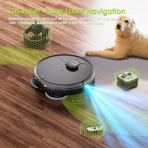 Robot Vacuum and Mop, V5 Self-Emptying 8500Pa Suction, Pet Hair Tangle Cutter™, 75-Day Capacity, Cat Laser, All-in-One Station, Robotic Vacuum Cleaner for Pet Hair, Hard Floors, Tile, Carpet