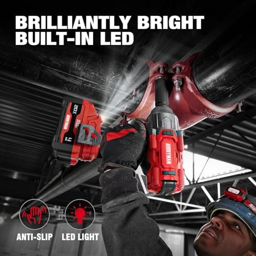 Alloyman Cordless Impact Wrench, 1475Ft-lbs (2000N.m) 1/2 High Torque Brushless Impact Gun, 20V Power Impact Driver, 4000mAh Battery,3 Sockets, Brushless Motor Variable Speeds for Car/Truck RV/Mower