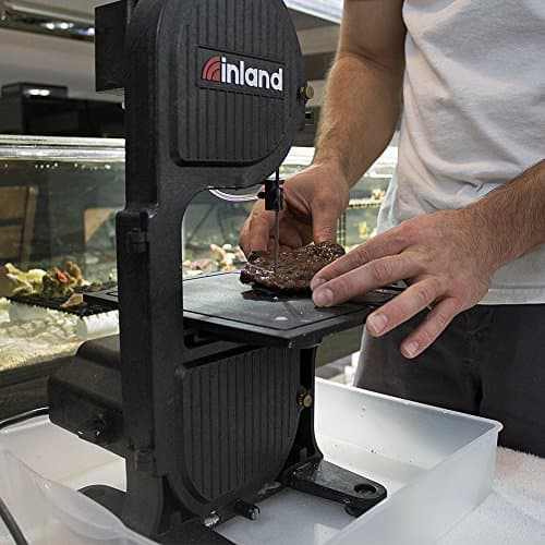 Inland Craft DB-100 Band Saw Machine for Cutting Stained Glass, Stone, Plastic, Wood, Metal, Corals - Band Saws for Woodworking, Metal Cutting Bandsaw - Includes THREE Blades - Black