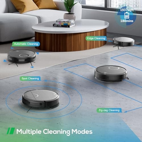 Robot Vacuum and Mop Combo, 2 in 1 Mopping Robot Vacuum Cleaner with 2000Pa Max Suction, Wi-Fi/App/Remote, Schedule, Self-Charging Slim Robotic Vacuum, Ideal for Pet Hair, Low-Pile Carpet, Hard Floor