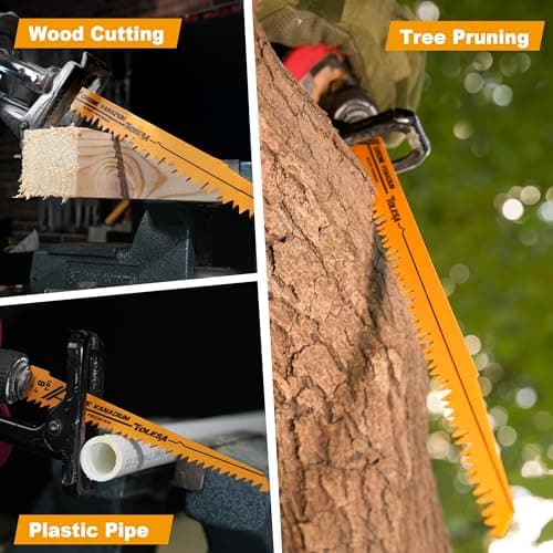 TOLESA 12 Pack CR-V Sawzall Pruning Blades 6 Inch+9 Inch for Tree Branch Root Wood Cutting, Reciprocating Saw Blade for Professional, DIYer, Gardener(Christmas Gift)