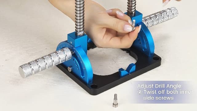 Portable Drill Guide, Multi Angle Drill Guide for Straight Holes, Self-Centering Pins, Drilling Jig w/Chuck & Key, Adjustable Angle from 0° to 60°, Chuck Clamping Range for 1/16-1/2" (1.5-13mm)