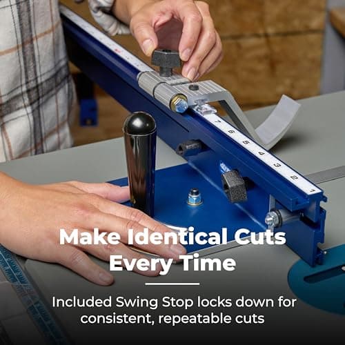Kreg KMS7102 Table Saw Precision Miter Gauge System - Factory Calibrated - with Miter Gauge Fence & Bar - Miter Gauge for Table Saw