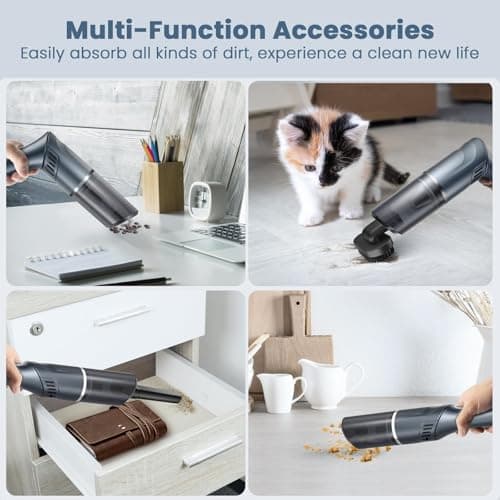 Cordless Car Vacuum Cleaner - Portable Handheld Vacuum with 90° Adjustable Handle,120W / 15000Pa Rechargeable Mini Dust Buster for Cars,Carpets and Pet Hair