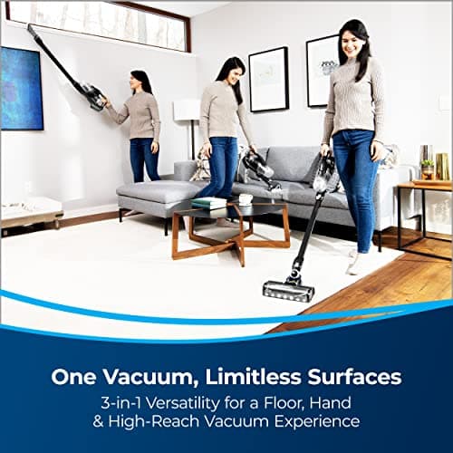 Bissell ICONPet Turbo Vacuum with Powerful Turbo Boost Suction, Tangle Free Brush Roll, & Parking Break, LED Crevice + Dusting Brush Tool, LED Motorized TurboBrush Tool, & Wall Mount. Color May Vary