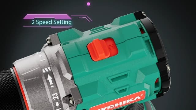 HYCHIKA Drill Set, True Brushless Power Drill Driver 16.8V Cordless Compact Drill Woman Man,410 IN-LB, LED Light,2 Variable Speed 23+1 Torque 3/8" Keyless Chuck, 1 Lithium-Ion Battery