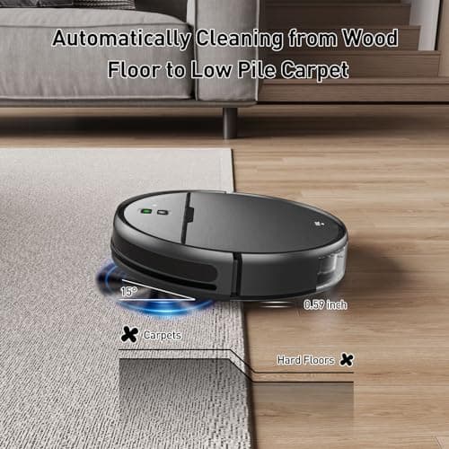 Robot Vacuum and Mop Combo, 2 in 1 Mopping Robot Vacuum Cleaner Compatible with WiFi/App, Robotic Vacuum Up to 2300Pa Suction, Self-Charging, Slim, Ideal for Hard Floor, Pet Hair, Low Pile Carpet