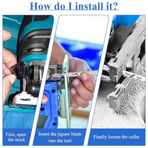 Jigsaw Blades, 10 Piece Jig Saw Blades, Assorted T-Shank jig Saw Blades for Wood, Metal and Plastic Cutting(T111D, T101AO, T101BR, T101D, T101B, T118A, T118B, T144D, T244D,T111C)