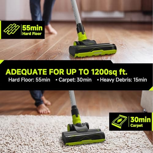 UNINELL HOME Cordless Vacuum Cleaner, 45Kpa 55 Mins Vacuum Cleaners for Home, Vacuum Cleaner Self-Standing, Anti-Tangle Stick Vacuum, Lightweight, Wall Mount Charging Vacuum for Pet Hair,Carpet,Floor