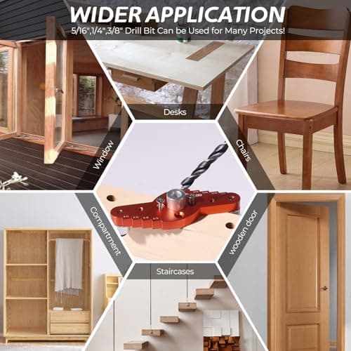 Dowel Jig Kit for Floating Shelf Bracket(& 1/2" x 11.8" Drill Bit),Self-Centering Scriber(& 6mm,8mm,10mm,12mm Drill Bits),Drill Guide for Hidden Shelf Brackets & Mantels,Centering Hole Drill
