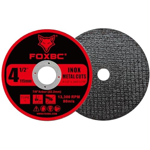 FOXBC 4-1/2 Inch Cut Off Wheel Discs for Angle Grinder, Cutting for Metal & Stainless Steel, 4-1/2" x .045" x 7/8" - 50 Pack