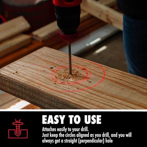 BullseyeBore Core CR1-101 Drill Guide for Straight Holes - Magnetic Drill Attachment with Efficient Red Laser for Visual Worksurface Alignment - Compatible with Common & Specialty Bits from 2" to 8"