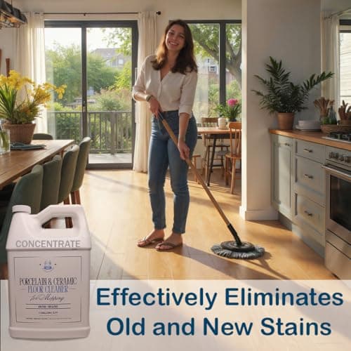 Porcelain & Ceramic Tile Floor Cleaner Concentrate for mopping. Streak-Free Clean, Ph Neutral and non-Toxic, Safe for Granite, Marble, Travertine, Limestone, and more 128 fl oz (1 gallon)