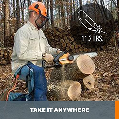 Worx WG304.2 Saw 18-Inch 15.0 Amp Electric Chainsaw with Auto-Tension, Chain Brake