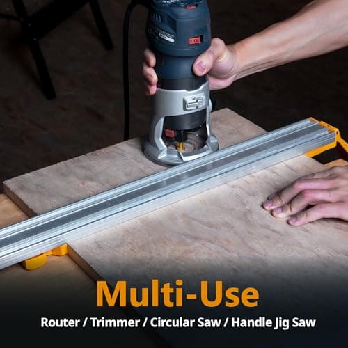 POWERTEC 24 Inch Circular Saw Guide/Straight Edge Guide for Router Tool, Jigsaw, Circular Saw and Drill Press, Saw Guide for Cutting Plywood and Routing Dado Slots for Woodworking, 1 pack (71705)