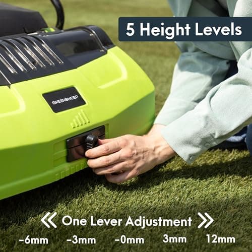 GreenSweep V2 | Artificial Grass Electric Sweeper Rake Vacuum 45L Collection Bag, 5 Adjustable Heights, Foldable Handle