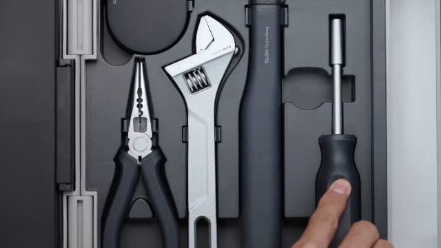HOTO Cordless Brushless Drill Tool Set, Variable Speed, Hidden Buckle, Unique LED Screen, Intelligent Digital Display, Exquisite & Practical, High-end Drill Kit for Home/Daily Use