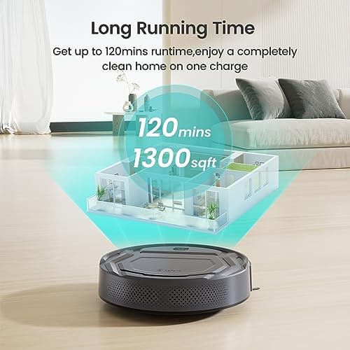 Lefant M210 Pro Robot Vacuum, 3 Adjustable Suction, WiFi/APP/Alexa, 120 Min Runtime, Self-Charging Robotic Vacuums, Slim, Quiet, 6 Cleaning Modes Ideal for Pet Hair, Hard Floors