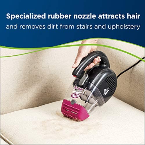 Bissell Pet Eraser Corded Hand Vac, Pink Pet Hair Corded (33A1C), Black/Pink