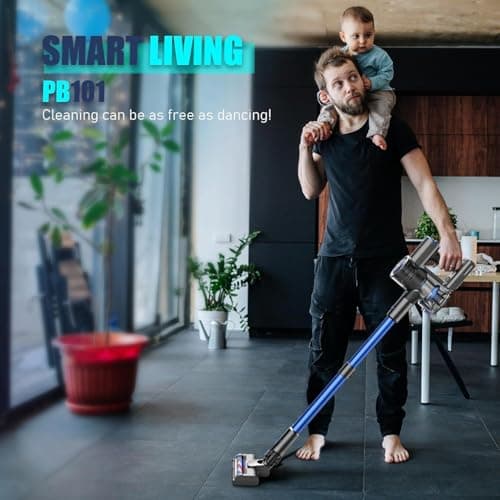 Cordless Vacuum Cleaner,Vacuum Cleaners for Home with Super Suction,Lightweight Stick Vacuum with 35 Mins Runtime,Rechargeable Cordless Vacuum for Carpet, Tile, Pet Hair, Hardwood Floors(Deep Blue)