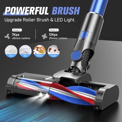 Cordless Vacuum Cleaners for Home with Powerful Suction,Stick Vacuum Cordless Rechargeable,Up to 35 Mins Runtime,Lightweight Hardwood Floor Vacuum for Pet Hair,Carpet(Deep Blue)