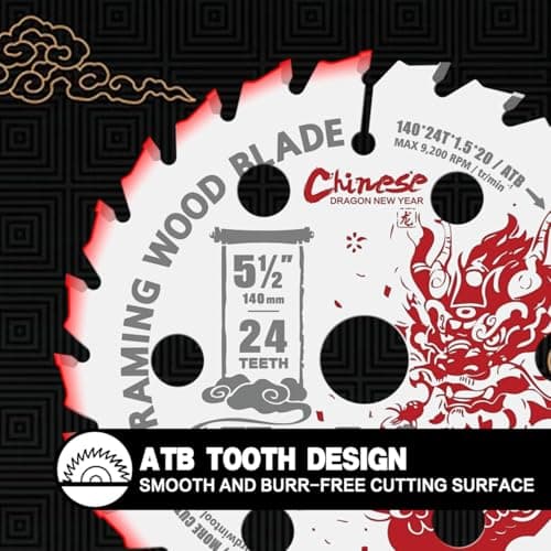 6''24 Teeth Circular Saw Blade for Wood Cutting - 2-Piece Set, Ideal for Plywood, Hardwood, OSB, and More