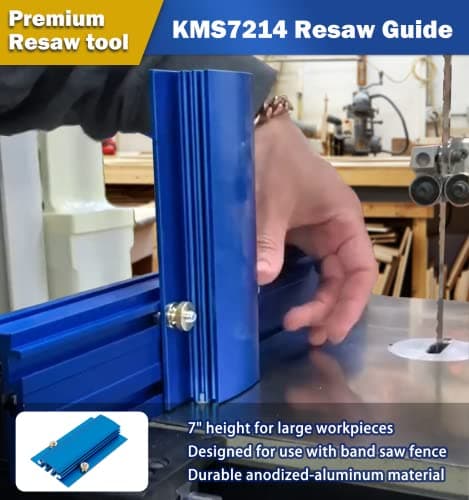 KMS7214 Resaw Guide 7" (178mm) Bolt-On Band Saw Fence Accessories, for 14" bandsaw Thin Cutting Strong Helper