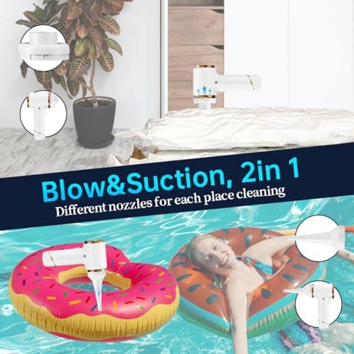 Handheld Vacuum Cleaner 15000PA Car Vacuum, 6 in 1 Portable Cordless Vacuum Cleaner Set, USB Rechargeable. White