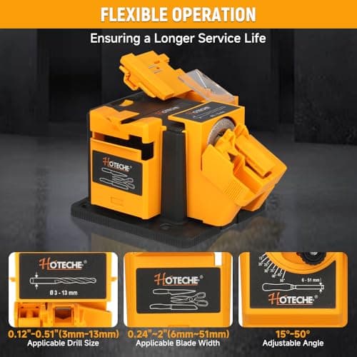 Hoteche 3-in-1 Electric Multi-Functional Sharpener 65W Universal Sharpening Station Grinding Machine for Knives, Drills, Chisels, and Scissors