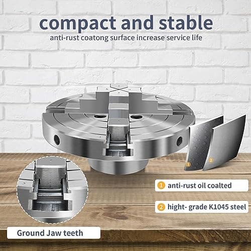 6 Inch Wood Lathe Chuck Set 4 Jaws Self-Centering Lathe Chucks Thread 1 x 8TPI Lathe Chuck for Woodturning