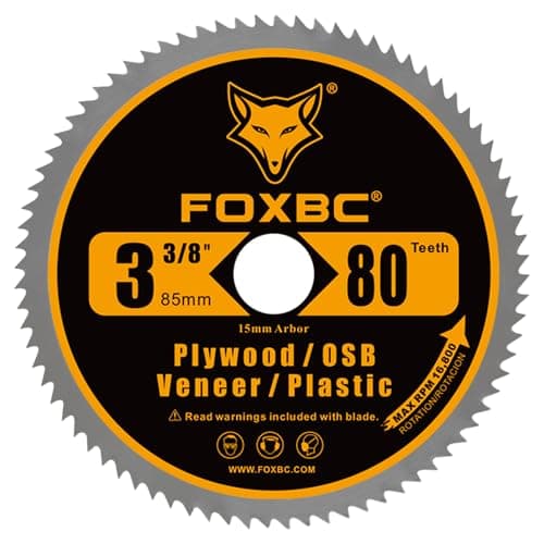 FOXBC 3-3/8 Inch Compact Circular Saw Blade Set, 15mm Arbor, Multi-Material Cut for Wood, Plastic, Metal, Tile Cutting - 6 Pack