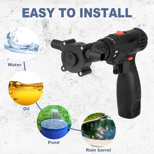 6 Pack Electric Drill Pump Portable Water Transfer Pump, Hand Drill Pump Self-priming Transfer Pump for Water Oil Gasoline Fuel
