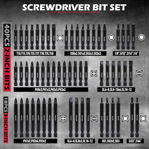 232-Piece Ultimate Screwdriver Bit Set, Cr-V Impact Driver Bit Set Includes Security Bits,Nut Driver, Ratchet Wrench and Bits Holder
