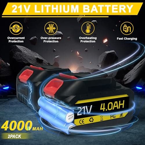 Cordless 1/2 Inch Impact Wrench,1000 N.m(740 Ft-lbs) Brushless High Torque Electric Impact Gun, 3300RPM Power Impact Driver, 2x 4.0AH Li-ion Battery,Charger & 6Pcs Sockets for Car Home DIY Furniture