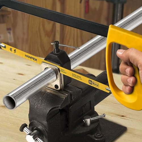 12in. High-Tension Hacksaw Frame with 24 TPI Bi-metal Blade, Hand Saw Suitable for Metal, wood, PVC, Carpentry
