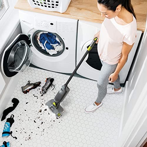 Shark VACMOP Pro Cordless Hard Floor Cleaner, Vacuum and Spray Mop, Powerful Suction, Lightweight, LED Headlights, Includes 4 Disposable Pads, 12oz Multi-surface Cleaning Solution, Gray, VM252