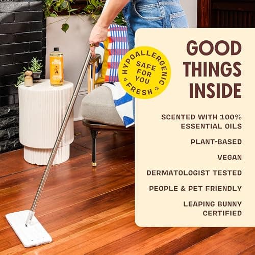 Aunt Fannie's Ultra Concentrated Hardwood Floor Cleaner, Vinegar-Free Plant Based Hardwood Floor Cleaner for Mopping, Bright Lemon Scent, 32 oz. (Pack of 1)
