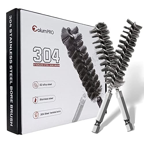 6PCS 304 Stainless Steel Bore Brush Copper Pipe Cleaner, Twisted Wire Drill Brush,1/4 Inch Hex Shank S2 Steel Handle, for Power Drill Plumbing Tools